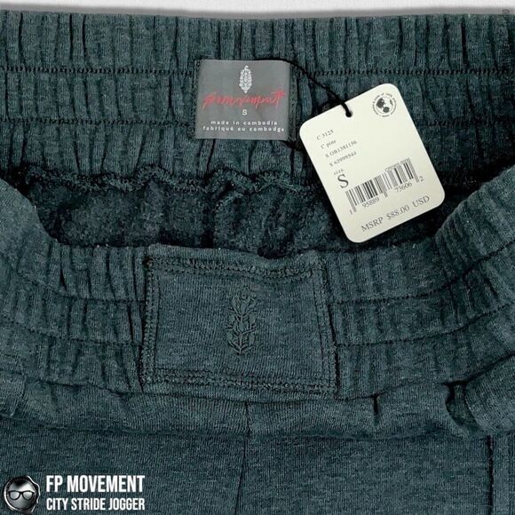 FP MOVEMENT CITY STRIDE JOGGER IN PINE OVERSIZED SWEATPANTS SMALL DARK GREEN - Picture 4 of 14